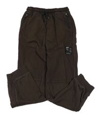 Hnědé tepláky s žebrováním a nášivkou C&A