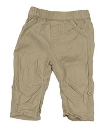 Béžové plátěné jogger roll-up kalhoty George