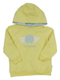 Žlutá mikina s potiskem a kapucí Mitch&Son