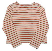 Bílo-červené pruhované triko Tchibo