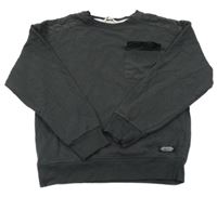 Antracitová mikina s kapsou Peacocks