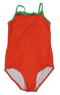 Červené vzorované jednodílné plavky - jahoda H&M