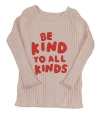 Světlerůžové žebrované triko s nápisem George