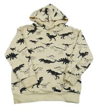 Béžová mikina s dinosaury a kapucí H&M