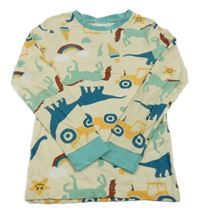 Béžové pyžamové triko s obrázky H&M