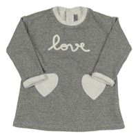 Šedo-stříbrné pruhované teplákové šaty s nápisem Losan