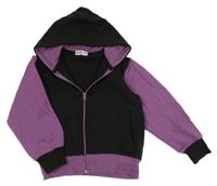 Černo-fialová propínací mikina s kapucí