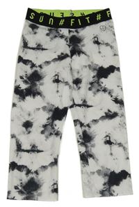 Bílo-černé batikované sportovní capri legíny C&A