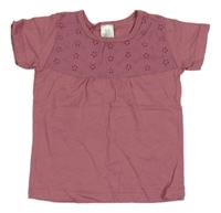 Starorůžové tričko s madeirou Alana