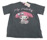 Nové - Tmavošedé oversize tričko s Hello Kitty Primark