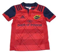 Červeno-tmavomodré rugby tričko s logem Adidas