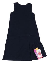 Nové - Tmavomodré šaty s květinou M&S