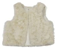 Béžová kožešinová podšitá vesta H&M