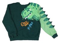 Tmavozeleno-zelená mikina s dinosaurem H&M