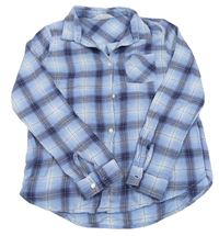 Světlemodro-modrá kostkovaná halenka H&M
