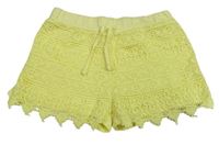 Citronové krajkové kraťasy Primark