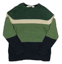 Zeleno-černý lehký svetr H&M