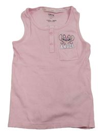 Světlerůžový žebrovaný top s Angel Primark