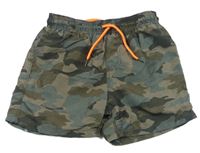 Khaki army plážové kraťasy hema