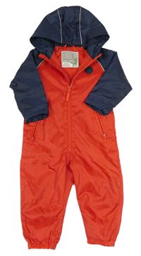 Červeno-tmavomodrá šusťáková podzimní kombinéza Mothercare