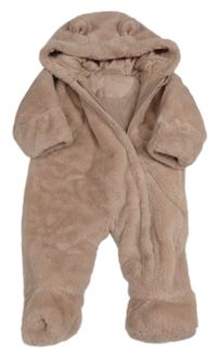 Světlerůžová chlupatá podšitá kombinéza s kapucí Matalan