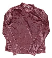 Starorůžové sametové triko shein