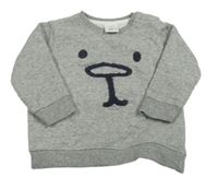 Šedá melírovaná mikina s čumákem Zara