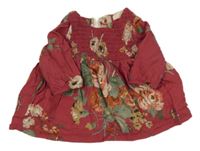 Malinové květované šaty 