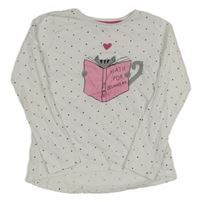 Bílé puntíkaté triko s knihou Pep&Co