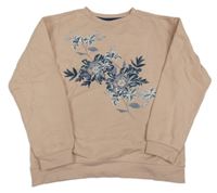 Světlerůžová mikina s květinou Primark