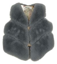 Šedá kožešinová podšitá vesta 