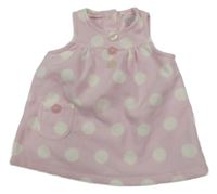 Světlerůžové puntíkaté fleecové šaty Next