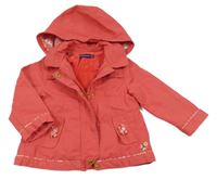 3v1 - Jahodová šusťáková bunda s kapucí + červená šusťáková/plyšová vesta 