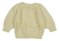 Smetanový vzorovaný svetr 