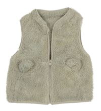 Šedá chlupatá propínací vesta 