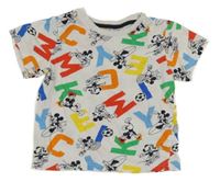 Bílo-barevné tričko s Mickeym a písmeny C&A