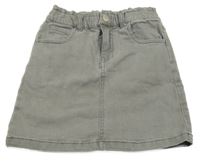 Šedá riflová sukně s kapsami 