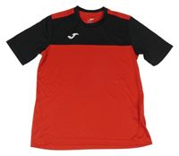 Červeno-černé sportovní tričko s logem joma