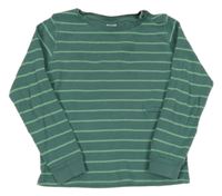 Zelené pruhované žebrované triko M&S