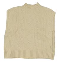 Smetanová vzorovaná pletená vesta S. Oliver