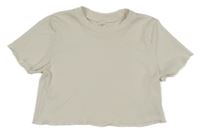 Bílé crop žebrované tričko shein