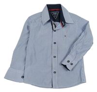 Modro-bílá pruhovaná košile s logem Tommy Hilfiger