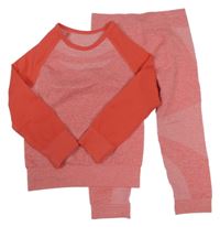 2 set - korálové melírované thermo triko + thermo kalhoty Lupilu