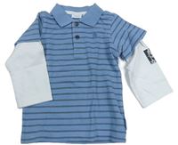 Modro-bílé pruhované polo triko Mexx
