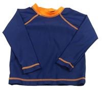 Tmavomodro-neonově oranžové UV triko H&M