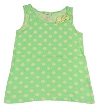 Zeleno-žlutý puntíkatý top s mašlí H&M