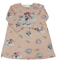 Světlerůžové melírované šaty s Minnie a jednorožcem Disney