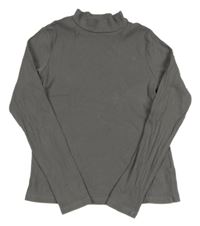 Antracitové žebrované triko H&M