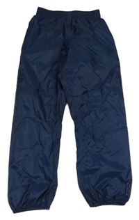 Tmavomodré šusťákové voděodolné kalhoty Decathlon