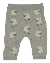 Šedé pletené tepláky s ovečkami Tu